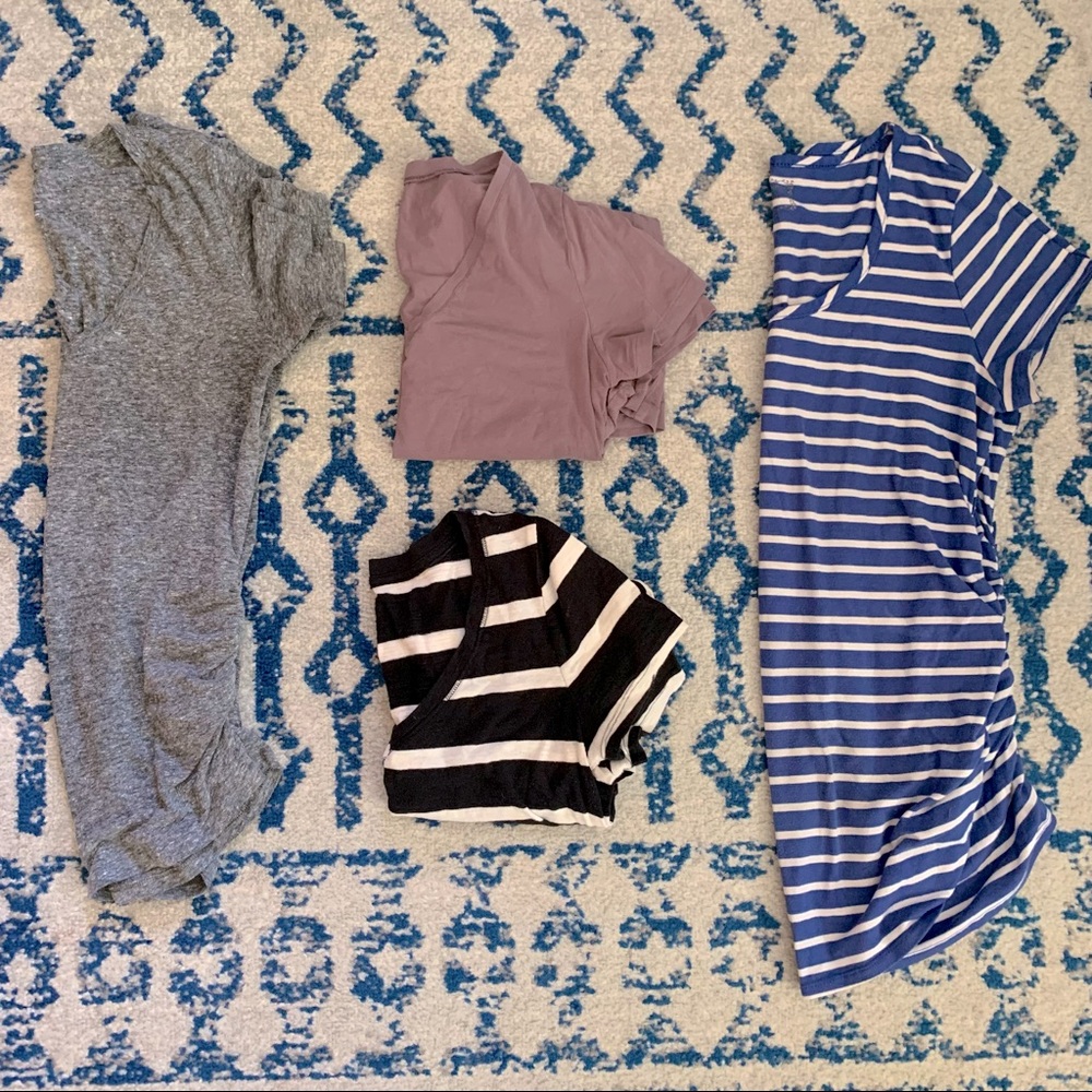 Lot of 4 Maternity Short-Sleeve Tees (Medium, M/L)